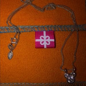 Mickey Mouse Silver Diamond Necklace